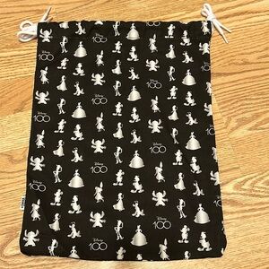 Sale! Disney 100 Vans Black Drawstring Bag All Over Character Silhouettes ❤️